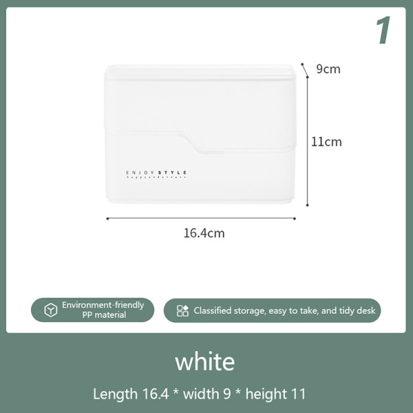 Makeup Organizer Kosmetikopbevaringsboks med 2 skuffer Case Brus White1