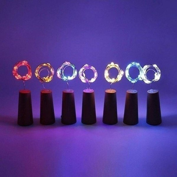 20 LED-lampor för vinflaska Solcellsdrivna flasklampor Stjärnformade vinflaskkorkar med ljusslinga för DIY-fest Halloween jul bröllopsdekoration RGB