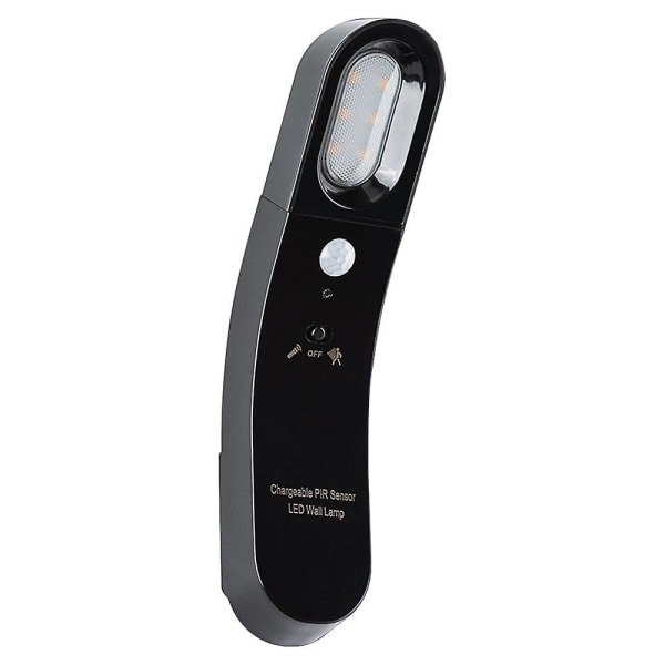 IC Ihmiskehon sensorivalo Led Energiansäästävä yövalo Käytävä Kävely Infrarpunasensori USB-lataus yövalo (musta kuori - lämmin valo)