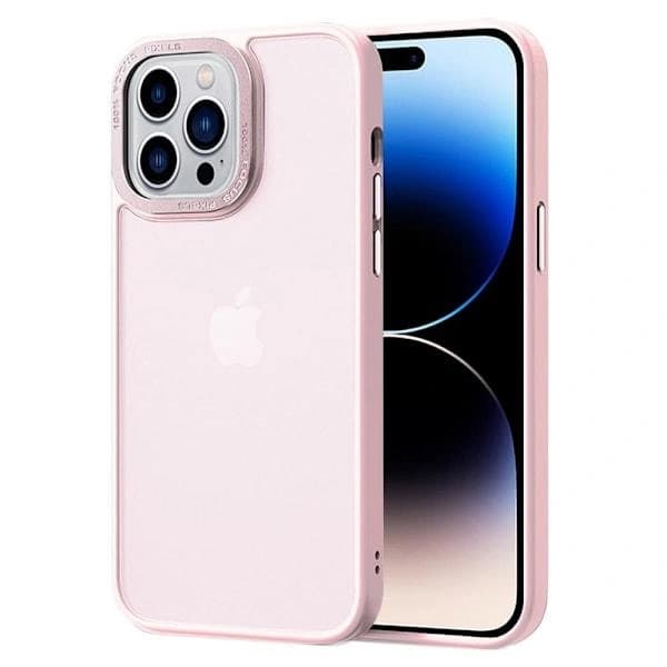 iPhone 14 Pro Max -kuori, klassinen hybridi, matta, vaaleanpunainen