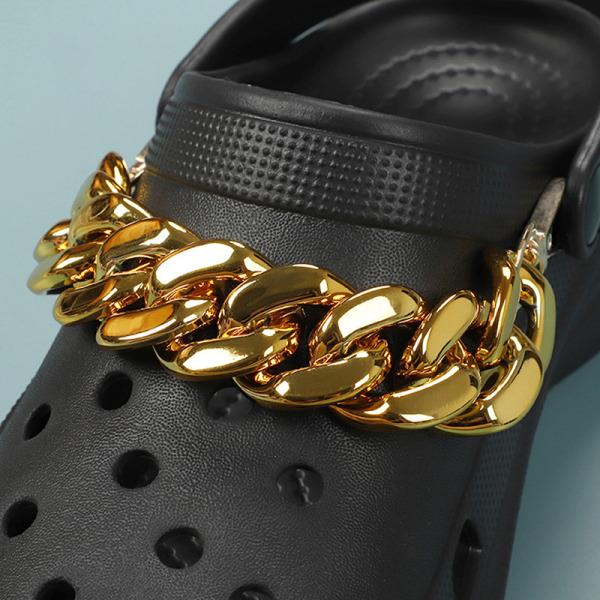 IC Pearl Shoe Chain Sko Berlocker Accessoarer DIY Sko Dekor För Kvinnor 5(tjock Guld)