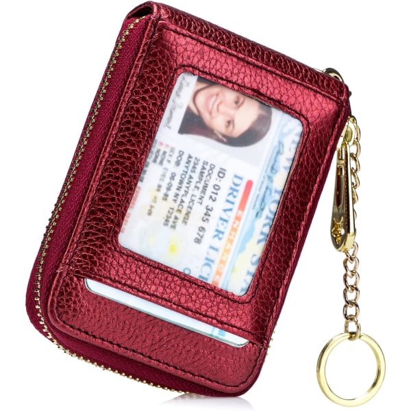 IC Kreditkortsplånbokshållare (vertikal 10 fack tegelröd)