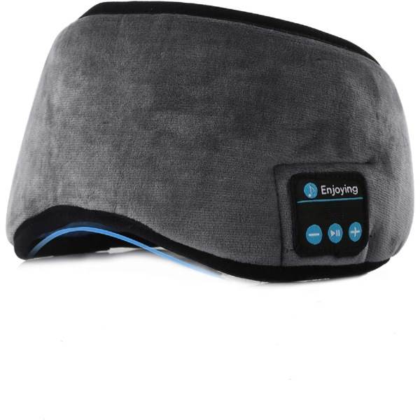 IC Bluetooth Sovmask Hörlurar Sömn Resa Musik Öga Grå