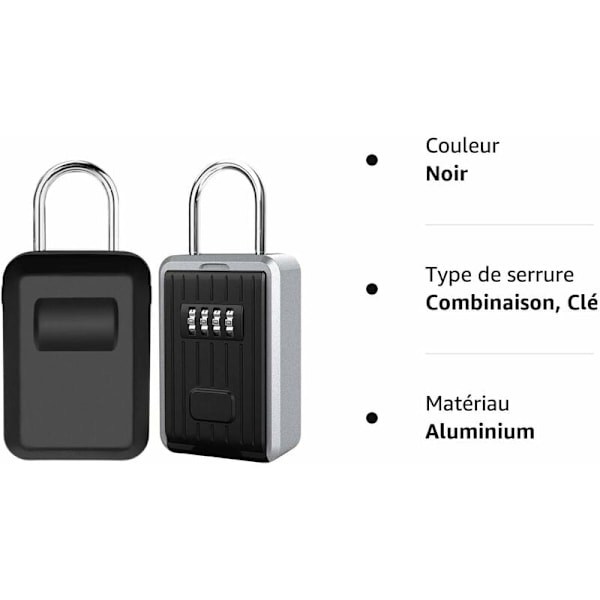 Sikker Nøkkelboks Veggmontert Nøkkelboks med 4-sifret Digital Kode, Ekstra Stor Låsboks Utendørs Nøkkel Safe med Håndtak, XL Størrelse Kodet Nøkkelboks (Svart)