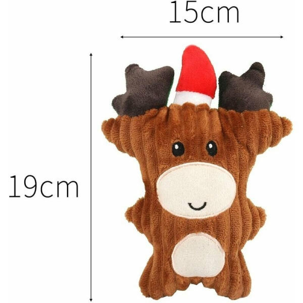 Julplyslegetøj til kæledyr fra IC Annan, søde juleserier, bidresistent tyggelegetøj til små og mellemstore hunde, model: Rådyr