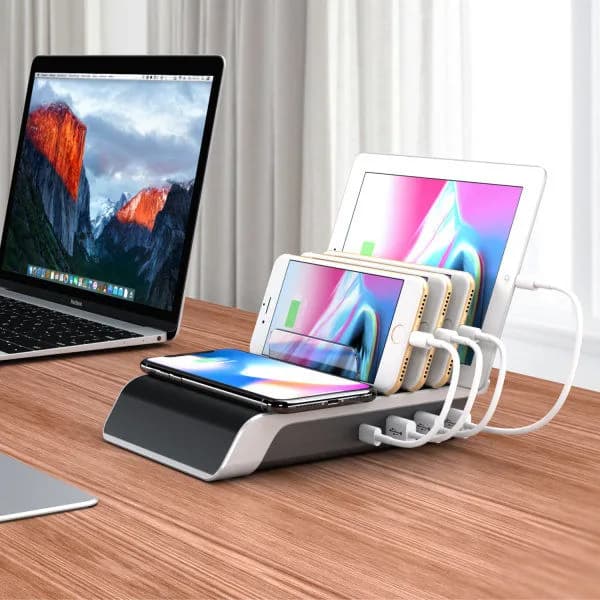 TG USB-ladestation til flere enheder, 4-ports skrivebordsoplader