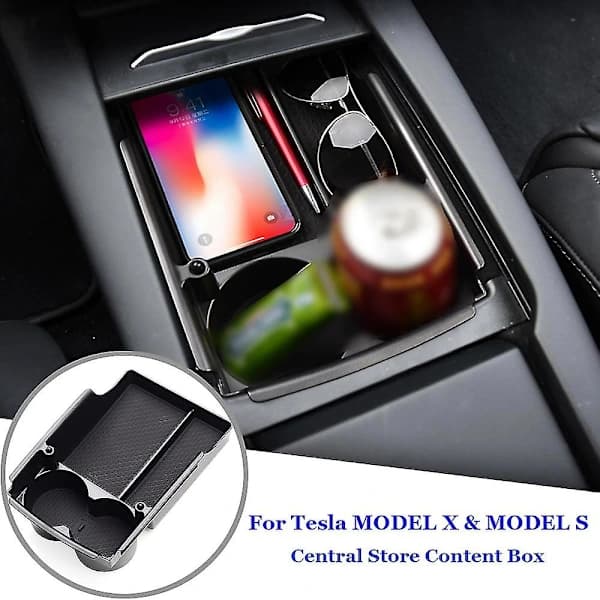 Storage Box Center Console Armrest Car Organizer Non-slip Tesla Model X Model S