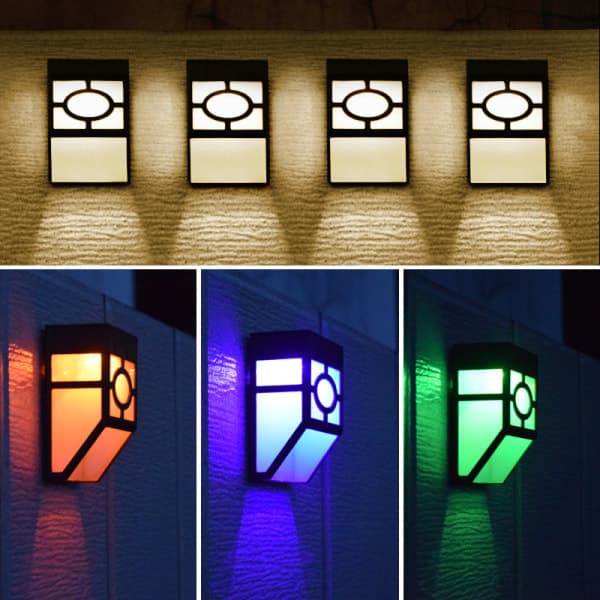 IC Solcelle Gjerdelys Utendørs Regntæt Sol Retro Vegglampe 1 stk hvit lys