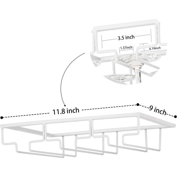 Vinglasställ - Metall Underskåp Hängande Stemware Hållare
