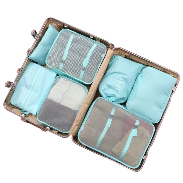 IC Styckset Travel Organizer Taskesæt Outdoor Bagage Kläder Organizer Vit 7-delat sæt