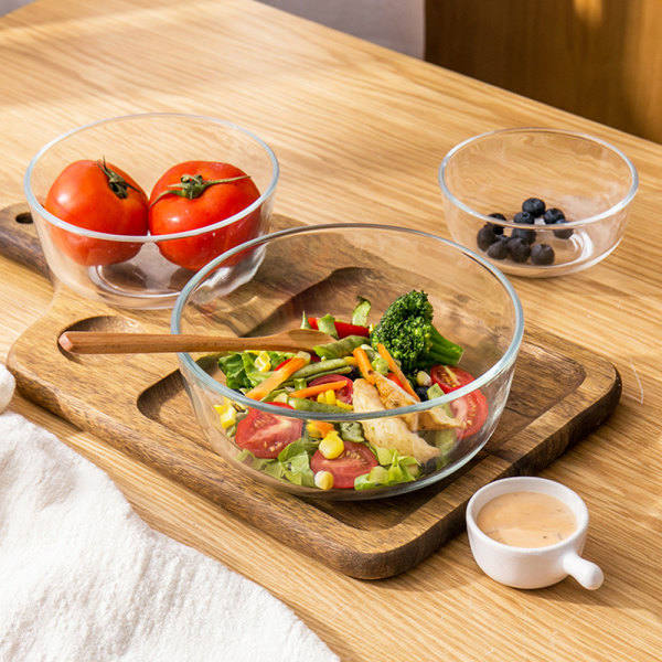 IC Stor salatskål, rund i premium akryl, brudsikker klar, 146 ounce 2 stk