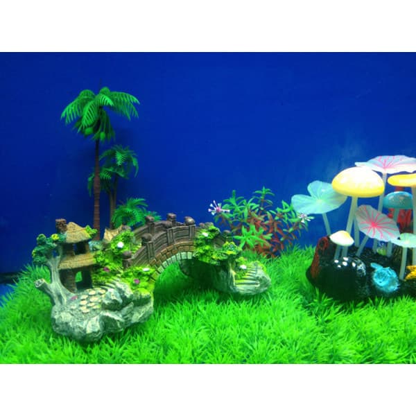 IC Akvarium Dekoration Planter, Landskabsplanter Pynt Harpiks Bro til Akvarium Akvarium Dekoration