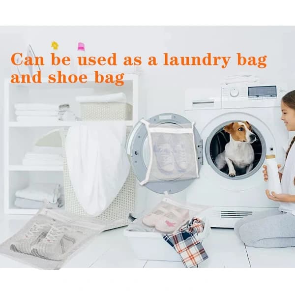 2-pack Shoe Dryer & Washing Machine Bag, Dryer for Shoes, Clothes & Laundry - Elastic Strap Adjustment for Most Dryers