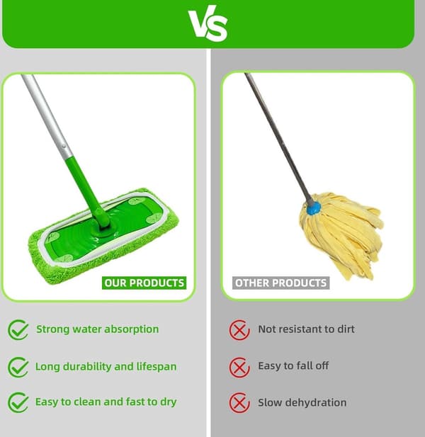 10 premium våta golvdukar för Swiffer Sweeper – grön ersättning, perfekt passform, långvarig