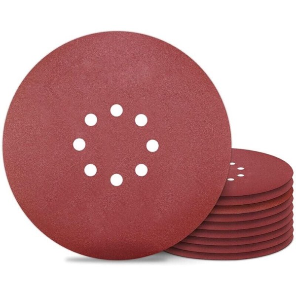 225mm Slippapper 8 Hål 240 Korn Slippapper för Väggslipmaskin 20 ST, DEBUNS