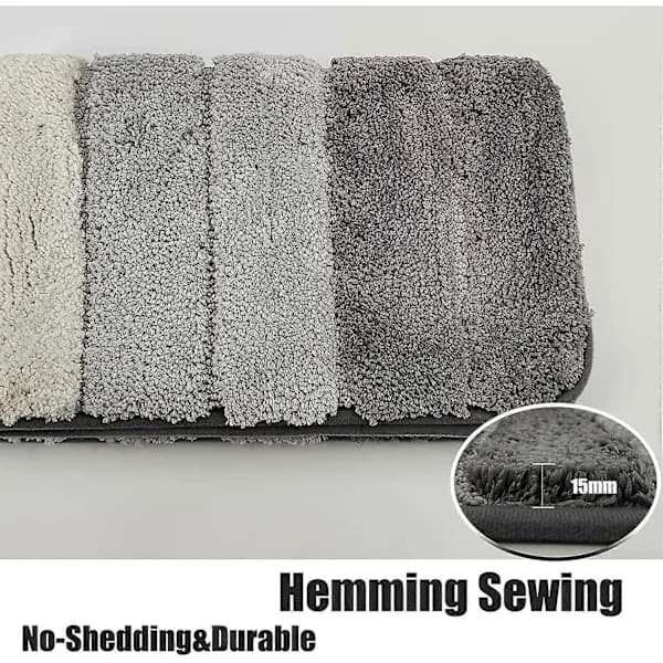 Absorberende skridsikker mikrofiber badeværelsesmåtte med striber, beige