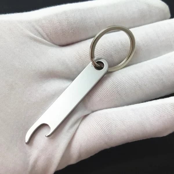 Ølflaskeåbner Nøglering i rustfrit stål Nøgleringe Dåseåbner Køkken Nøglering A 58mm*12.5mm A 58mm*12.5mm