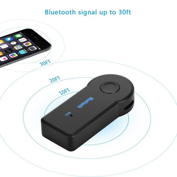 IC 2-pakks Bluetooth-musikkmottaker for AUX Bluetooth 4.1 Svart