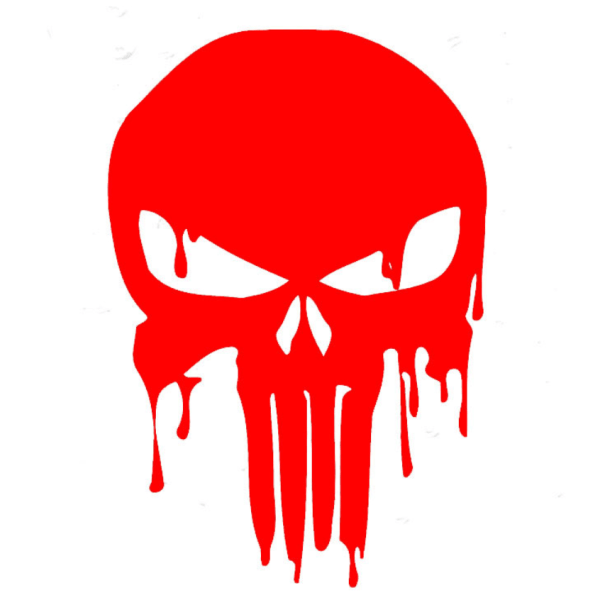 IC Creative Bleeding Skull Scratch Stickers Roliga bildekaler BLOODY Skull Reflekterande bildekaler (røda)