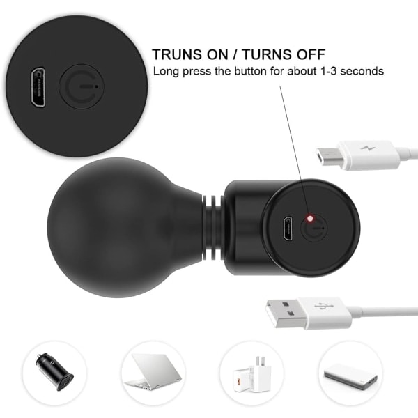 Minimassagepistol - bärbar USB-laddning, 8 hastigheter supertyst, M