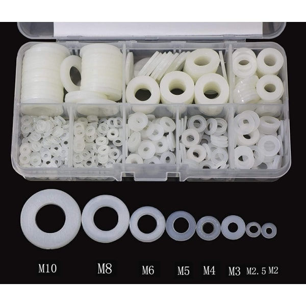 520 st Nylonbrickor Nylon M2 M2.5 M3 M4 M5 M6 M8 M10