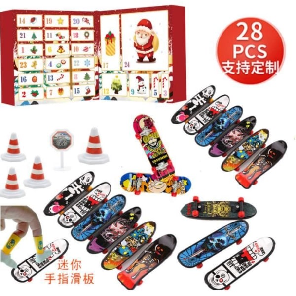 2023 Mini Finger Skateboard Adventskalender 24 Dagar Jul Adventskalender med fargeglada Mini Finger Board Party Favoritleksaker