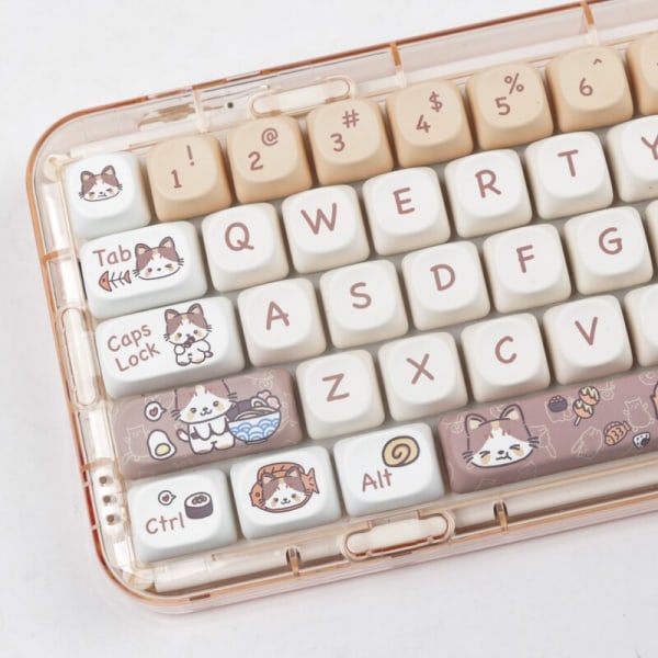 1 Set GMK 142 Tangenter Meow Eat Solar Eclipse MOA Caps Sublimering Mekaniska Tangentbordstangenter Meow IC