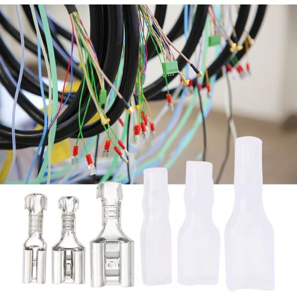 150 stk. 2,8/4,8/6,3 mm isolerede krympe terminaler elektriske ledningsstik sortimentssæt, DUBUNS