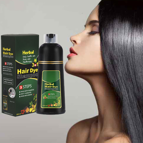 Ört-hårfärgshampoo Naturlig hårvård utan hårbotten Flerfärgad hårfärg för män och kvinnor vinröd