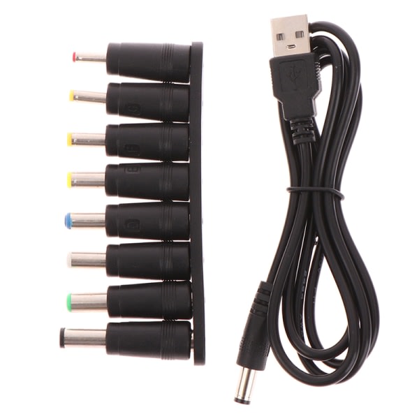 Universal USB til DC Power Laddningssladd Pluggkontakt Adapter