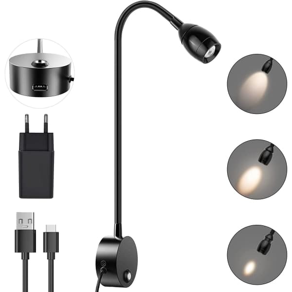 IC NOE Læselampe vægmonteret, LED senglampe touch