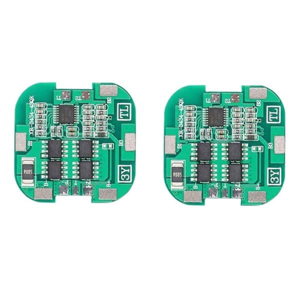 2 stk. 4S 8A 14.8V 18650 Lithium Ion Batteri Opladningskort Solbeskyttelse til Fejemaskine