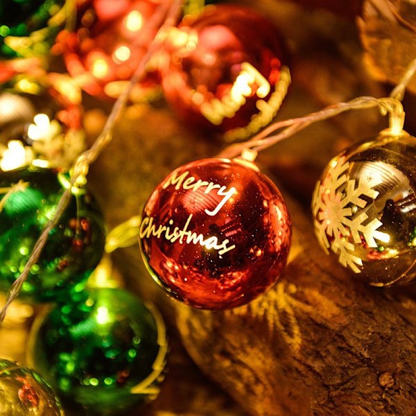 Joulupukki-valot LED-pienet valoketjut jouluvalot rautaiset joulukoristevalot joulukuusen valoketju Christmas ball 【USB】3米20灯