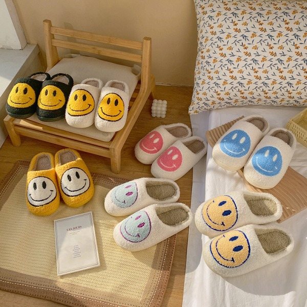 IC Smiley Dame Vinter Varme Tøfler Hvit EU Størrelse 37-38