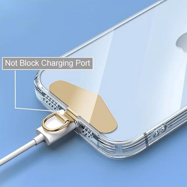 Telefon-snorlapper, D-ring i rustfrit stål, adgang til opladning, til fuldt dækkende telefonetuier, 4-pak, 4,5 x 1,4 cm