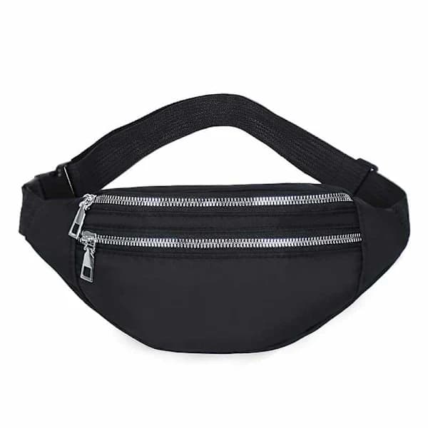 Mavetaske Nylon - 2 Rum Sort