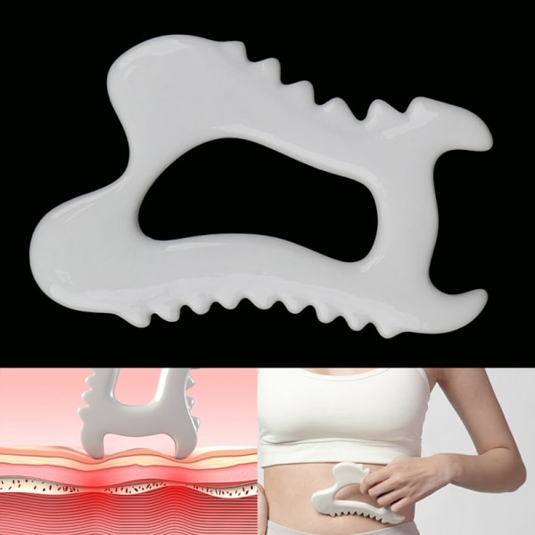 Gua Sha keramisk rektangulær form værktøj til ansigtsmassagebræt