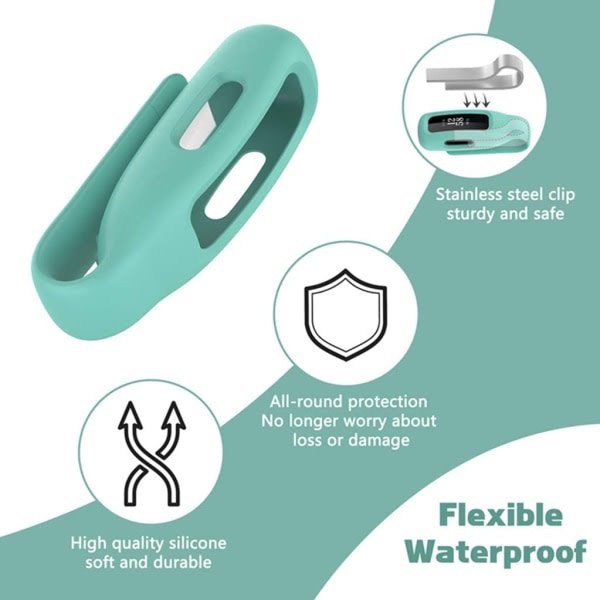 (2-pack) Kompatibel med Fitbit Inspire 2 klämmor med stålplåt, enfärgad silikon Inspire tillbehörsklämma, vinröd, lavendel