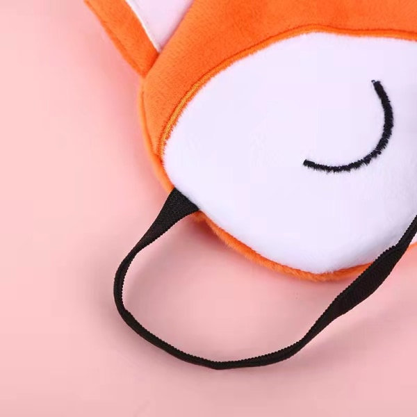 Ögonmask för sömn med söt räv i orange - 3D mjuk fluffig tecknad ögonmask för sömn, resor och andning - Barn och vuxna