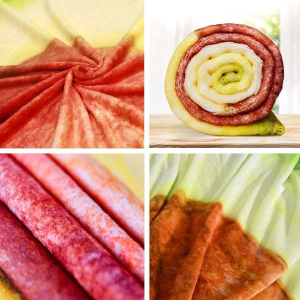 IC Avokado Plys Filt Blød Flanel Tegneserie Frugt Sofa Kast