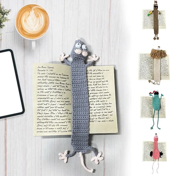 Crocheted Dachshund Bookmark Reusable Simple Bookmark Gift for Book Lovers gray mouse gray mouse