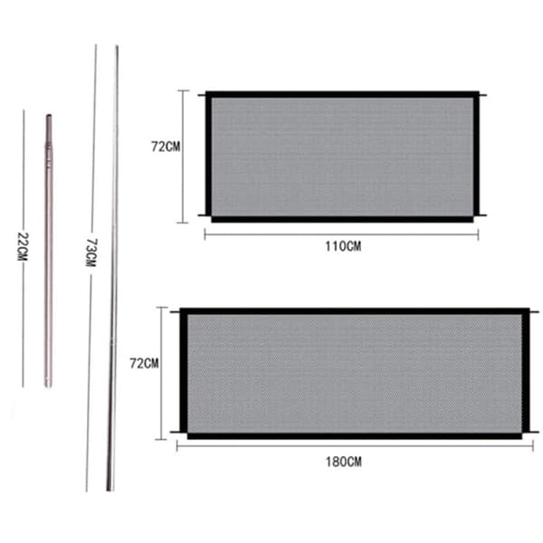 IC Bærbart kjæledyrbarrieregjerde Sammenleggbart ventilerende nettinghundegrind Pe 180*72cm