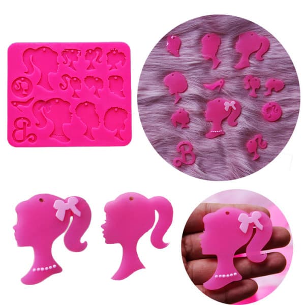 IC Gør det selv silikoneform Barbie hestehale pigeform Håndværk vedhæng Epoxy