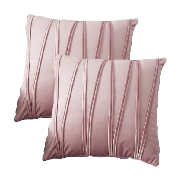 IC 2-delt sæt Dekorativt Fluffy Hold Pudebetræk Sofa Feature Sofa Pink