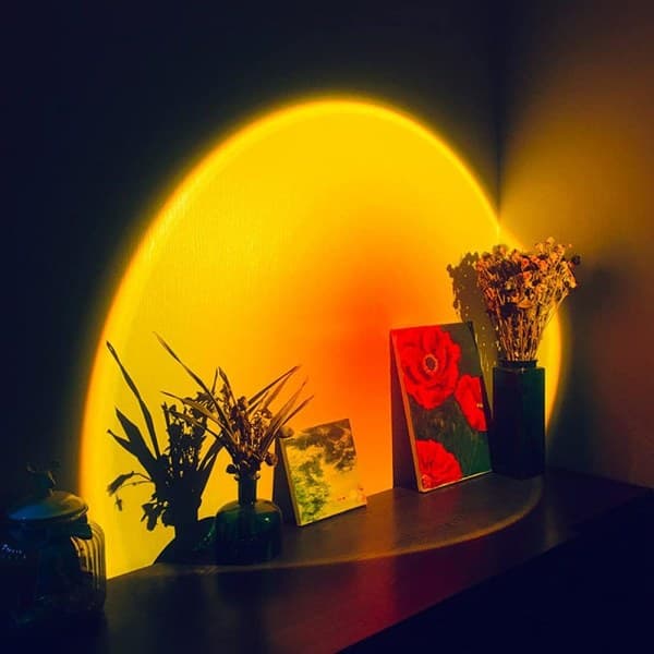 IC Solnedgangslys, romantisk LED-natlampe, 180° roterende Tiktok