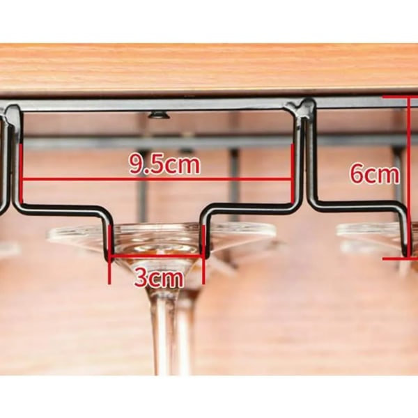 Glasstativ Glasstativ i rustfrit stål Vinstativ Glasstativ 4 rækker rummer 12 glas til Bar Køkken Cafe