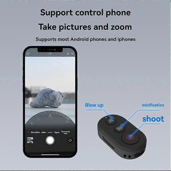 Fjärrkontroll för Insta360 X4 X3 X2 Ace Pro 2 GoPro 13 Bluetooth Smart Fotografi Trigger
