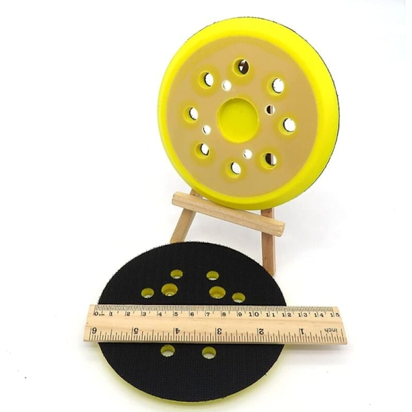 1 stk. 125 mm slibepude, rund 8-hullers slibeskive PU-pude, til slibemaskine blød slibepude erstatning (gul)