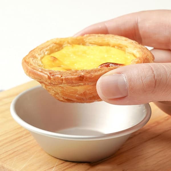 6-dels - Kakeform - Eggetertform - Minipaiform - Eggetertformer - rustfritt - stål - paiform - med - non-stick - belegg - Bakeformer