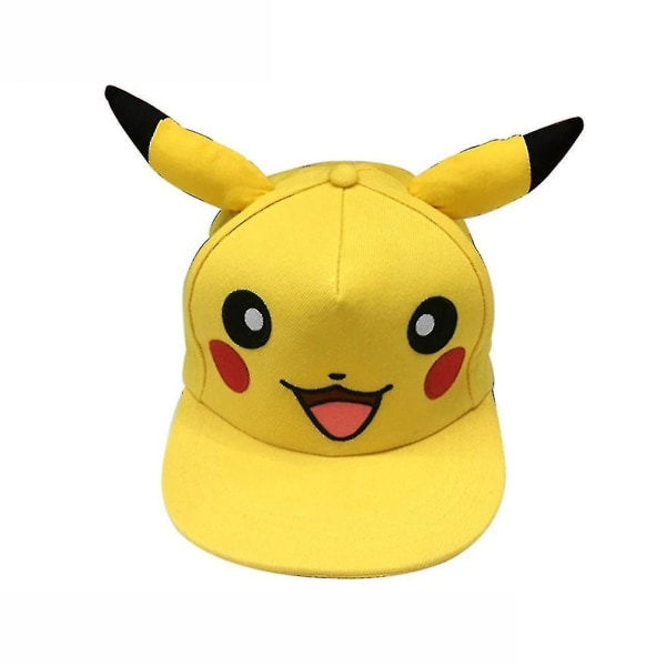 IC Pikachu Gutter Jenter Baseballhatt Broderi Cap Casual Snapback-hatt i Bomull Flat Brätte Mesh